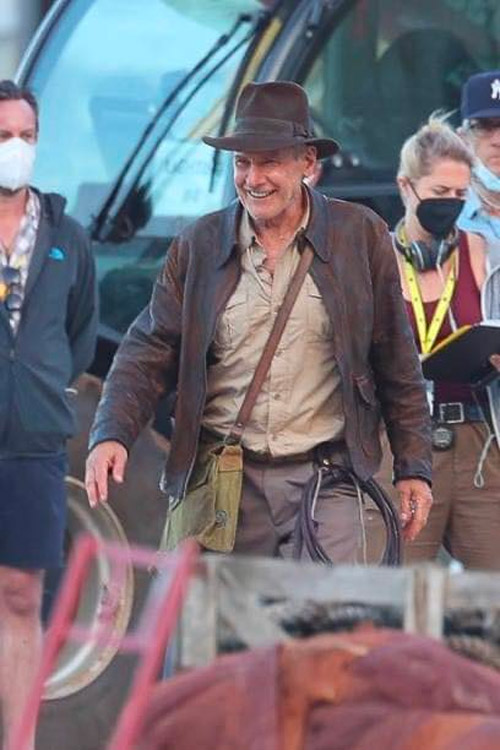 Harrison Ford wearing his old Indiana Jones gear